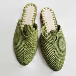 SOLD Slides Made in Morocco - lime green